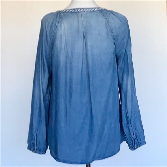 NWT Vintage America Blues Boho Chambray Top Small - Picture 3 of 4